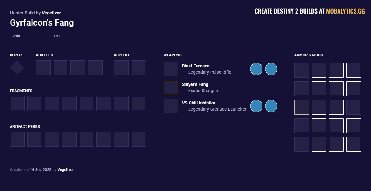 Gyrfalcon's Fang - Destiny 2 Void Hunter Build by Vegetizer