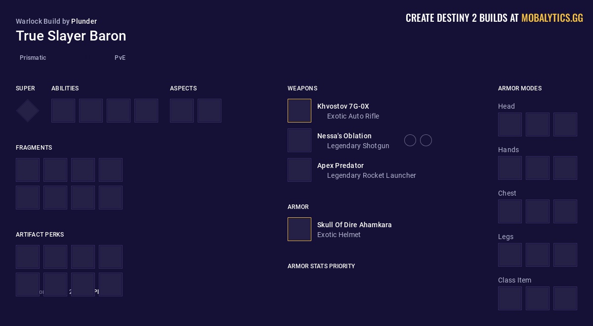 True Slayer Baron - Destiny 2 Prismatic Warlock Build by Plunder