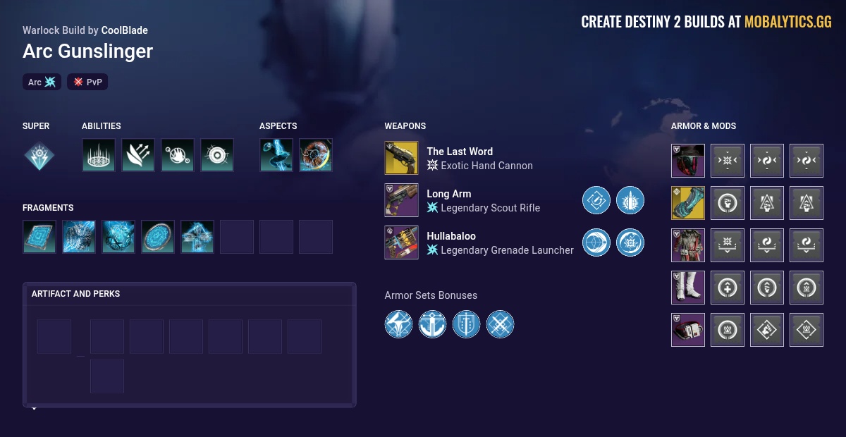 Arc Gunslinger - Destiny 2 Arc Warlock Build by Ash