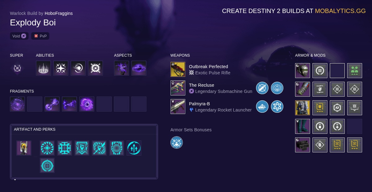 Explody Boi - Destiny 2 Void Warlock Build by HoboFraggins