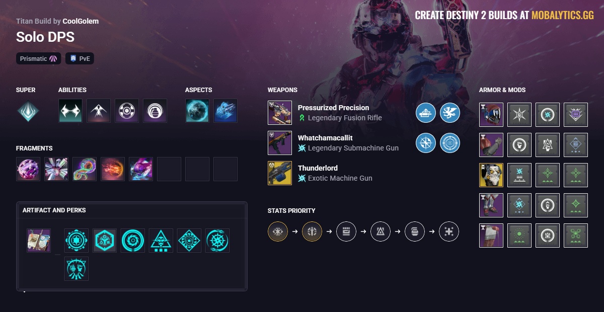 Solo DPS - Destiny 2 Prismatic Titan Build by CoolGolem