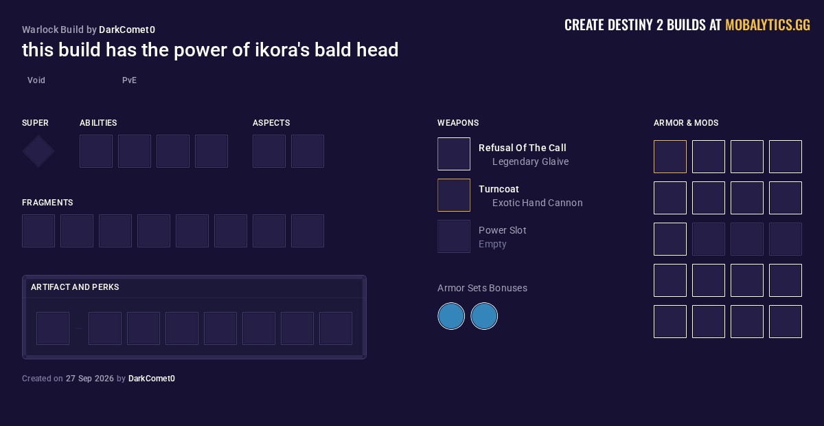 this build has the power of ikora's bald head - Destiny 2 Void Warlock ...