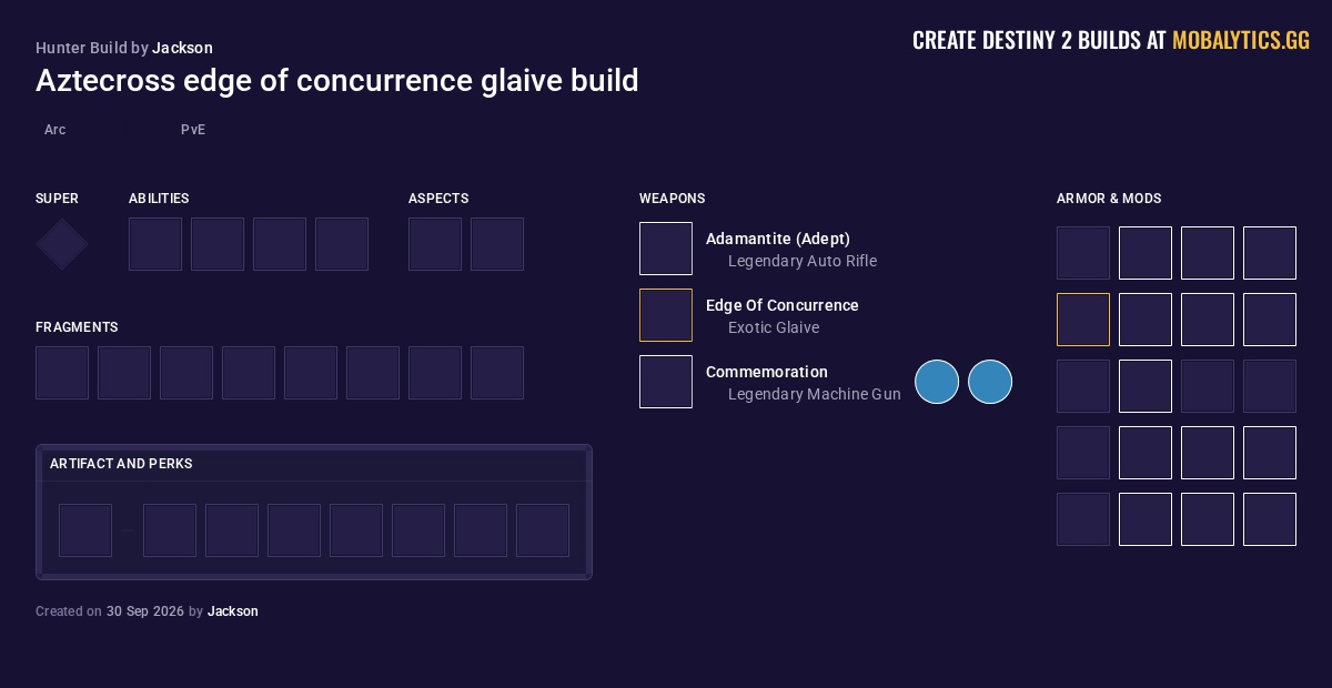 Aztecross edge of concurrence glaive build - Destiny 2 Arc Hunter Build ...