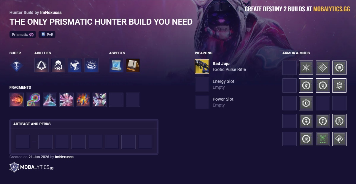 THE ONLY PRISMATIC HUNTER BUILD YOU NEED - Destiny 2 Hunter Build for ...