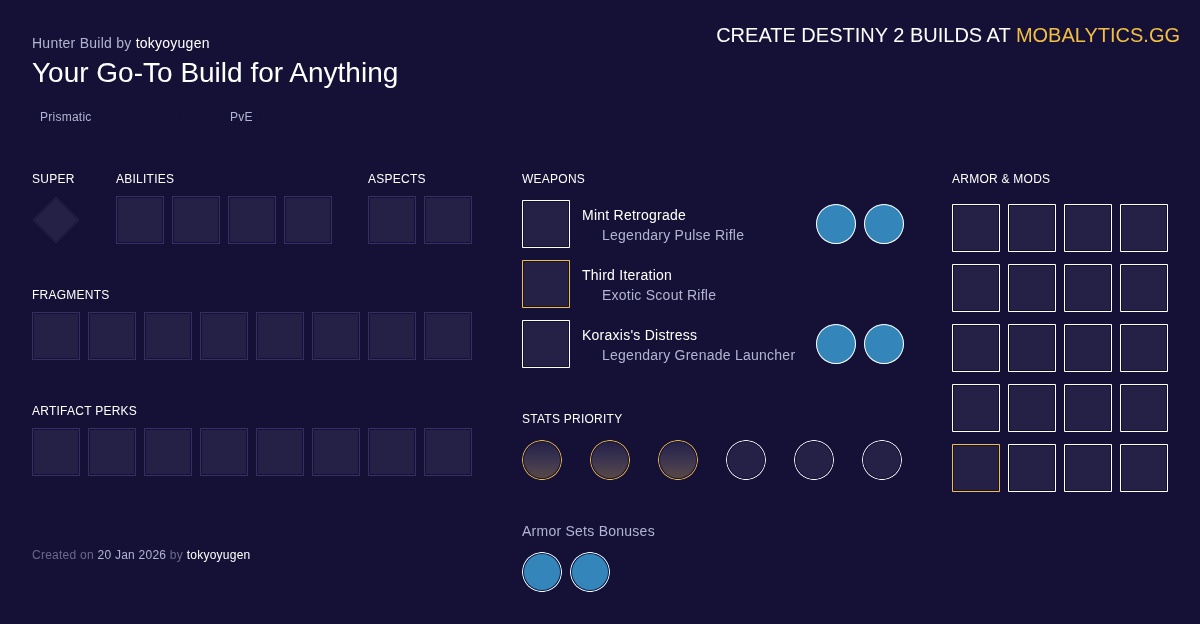 Your Go-To Build for Anything - Destiny 2 Prismatic Hunter Build by ...